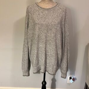 XXL Goodfellas double layered fisherman’s sweater in grey and white.